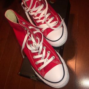 Brand New Red High Top Chucks WORN ONCE